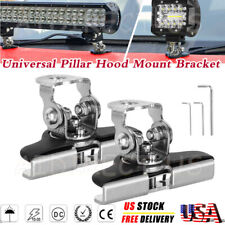 2pcs Universal Pillar Hood Led Work Light Bar Mount Bracket Clamp Holder Offroad