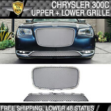 Fits 15-23 Chrysler 300 300c B Style Front Upper Lower Grille - Chrome