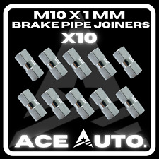 10x Brake Pipe Joiners Connectors 10mm X 1mm 2 Way Inline Female For 316 Pipe