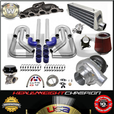 Turbo Kit T3t4 For 90-93 Accord 92-96 Prelude F22a H23 Ic Pk Wg Bov Manifold Bl
