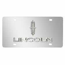 Lincoln Double 3d Logo Chrome Stainless Steel License Plate Made In Usa