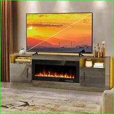 Fireplace Tv Stand With 36 Fireplace Up To 80 Tvsled Light Entertainment Cent