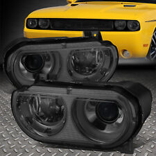 For 08-14 Dodge Challenger Smoked Lens Hid Projector Headlight Head Lamps Set