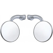 3 Chrome Curved Arm Peep Side Door Glass Mirror Outside Rear View Hot Rod Pair