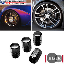 4pc Black Hex Aluminum Wheel Tire Pressure Air Stem Valve Cap For Auto-car-truck