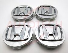 Set Of 4 Honda Silver Wheel Rim Center Caps Chrome Logo 69mm2.75