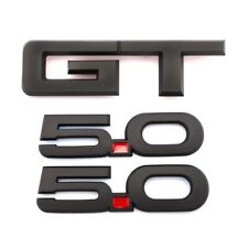 2015-2022 Mustang Gt 5.0 Gloss Black Red Emblem Badge Package 1set