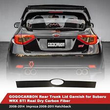 Carbon Fiber Trunk Lid Garnish For Subaru Wrxwrx Sti Hatchback 2008-2014
