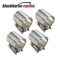 4pcs 2.5 Stainless Steel Butt Joint Band Exhaust Clamp Sleeve Coupler T304