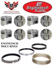 Ford Mercury 289 302 1964 - 1985 Enginetech Flat Top Pistons With Moly Rings