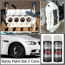 White Brake Caliper Paint Valve Cover Rotor Engine High Heat Temp Coating 2 Cans