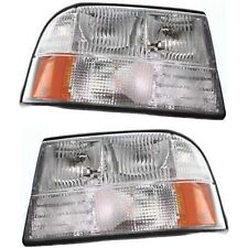 Headlight Set For 1998-2004 Gmc Sonoma Left And Right Side Halogen With Bulbs