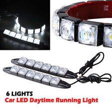 2x White Dc 12v 6-led Daytime Running Light Drl Car Fog Day Driving Lamp Lights