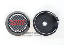 4x60mm Volk Racing Emblems Wheel Center Caps Hubcaps Rim Caps Badges Carbon Red