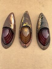 3 Vintage Arrow Marker Lights Cab Clearance Lamp Amber Red Glass Rat Patina