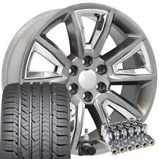 Hyper Black 22 5696 Wheels Goodyear Tires Tpms Lug Set Fit Chevy Gmc Cadillac