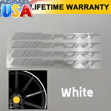 4x Decal Sticker Vinyl Universal Sport Mark Car Wheel Rim Reflective White