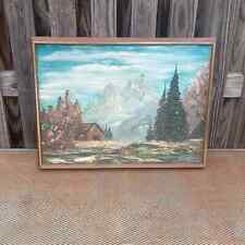 Tobias Stutz Midwest Forest Landscape Oil Painting On Panel Signed Circa 1967