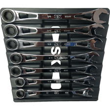 Sk Professional Tools 80049 7pc Sae X-frame Ratcheting Wrench Set
