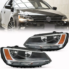 Pair Headlights For 11-16 Volkswagen Jetta Headlamp Light Driver Passenger Lh Rh