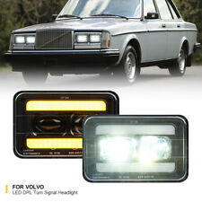 2pcs 4x6 Led Headlights Drl Turn Signal High Low Beam For Volvo 240 740 760