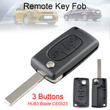 3 Buttons Replacement Flip Key Fob Case Shell Blade For Peugeot 207 307 408 407