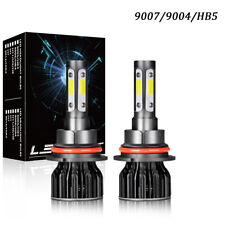 4-sides 9007 Hb5 Led Headlight Bulbs Kit High Low Beam 6500k Bright White Light