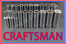 Craftsman Hand Tools 20pc Deep 38 Sae Metric Mm 6pt Ratchet Wrench Socket Set