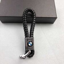 Leather Car Logo Car Key Chain Key Ring For Bmw M Power Black