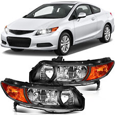 Headlight Assembly For 2006-2011 Honda Civic Coupe 2dr Black Housing Leftright