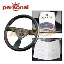 Italy Personal Neo Grinta 350mm Steering Wheel Black Leather Red Stiching Horn