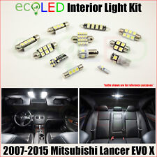 Fits 2007-2015 Mitsubishi Lancer Evo X White Led Interior Light Package Kit 6 Pc