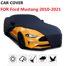 Black Indooroutdoor Car Cover Stain Stretch Dustproof For Ford Mustang 2010-21