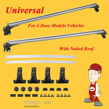 48 Universal Roof Rack Cross Bars 12 -132cm Size Between Cars Rain Gutters