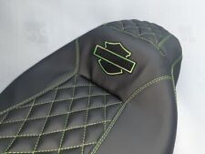 Harley-davidson 2011-2020 Streetroad Glide Seat Cover Green Stitching Logo