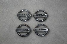 Nissan Emblems Badges Wheel Cover Hubcap Oem Chrome Black Lettering 40344 Eb000