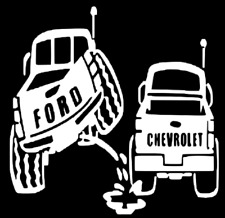 Ford Truck Peeing On Chevy Vinyl Truck Decal Ford Emblem Truck Accessories