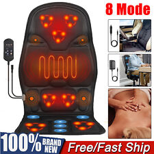 8 Mode Massage Seat Cushion Heated Back Neck Body Massager Chair For Homecar