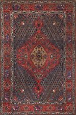 Vintage Navy Blue Red Bakhtiari Area Rug 5x7 Wool Handmade Traditional Carpet