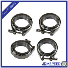 4 X 2.5 V-band Flange And Clamp Kit For Turbo Exhaust Downpipes Stainless Steel