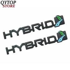 2x Matte Black Metal Hybrid Logo Car Fender Rear Trunk Emblem Badge For Corolla