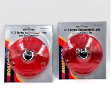 2 Road Pro 4 Dia. Red Replacement Light Lenses Wblue Center Universal 3-screw