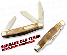 Schrade Old Timer Middleman Ironwood 3-blade 34otw New