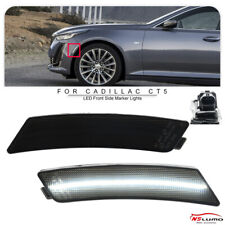 Smoked Lens Front Bumper White Led Strip Side Marker Lamp For 2020 Cadillac Ct5