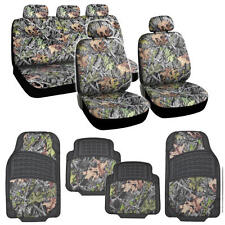 13 Piece Premium Forest Leaves Camouflage Seat Covers Rubber Camo Floor Mats