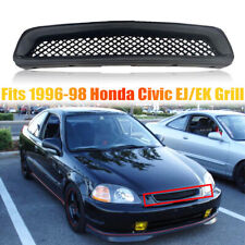 Fits 1996-98 Honda Civic Ejek Jdm Type R Black Abs Mesh Front Hood Grille Grill