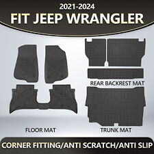 Floor Mats Backrest Mats Trunk Liners For 2021-2024 Jeep Wrangler Jl 4xe 4 Door