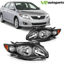 For Toyota Corolla 2009-2010 Headlights Assembly Pair Replacement Black Housing