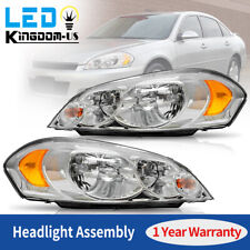 Chrome Amber Headlights For 2006-2013 Chevy Impala 06 07 Monte Carlo Headlamps