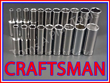 Craftsman Hand Tools 20pc Deep 14 Sae Metric Mm 6pt Ratchet Wrench Socket Set